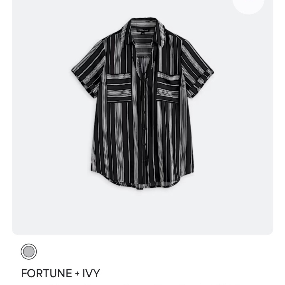 Fortune + Ivy Black & Gray Striped Button-Down Shirt